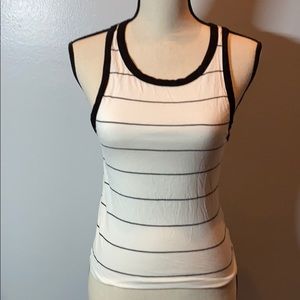 American Eagle soft cream & black striped tank